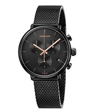 Calvin Klein High Noon Black Dial Black Mesh Bracelet Watch for Women - K8M27421 Authentic Buy Shop Now