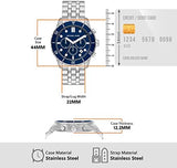 Michael Kors Cunningham Chronograph Blue Dial Silver Steel Strap Watch For Men - MK8999 Authentic Buy Shop Now