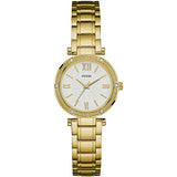 Guess Park Ave South Analog White Dial Gold Steel Strap Watch For Women - W0767L2 Authentic Buy Shop Now
