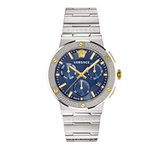 Versace Greca Quartz Blue Dial Silver Steel Strap Watch For Men - VEZ900221 Authentic Buy Shop Now