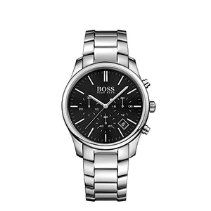 Hugo Boss Commander Black Dial Silver Steel Strap Watch for Men - 1513433 Authentic Buy Shop Now