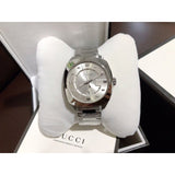 Gucci GG2570 Silver Dial Silver Steel Strap Watch For Men - YA142308 Authentic Buy Shop Now