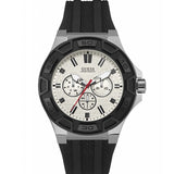 Guess Force Analog Quartz White Dial Black Rubber Strap Watch For Men - W0674G3 Authentic Buy Shop Now