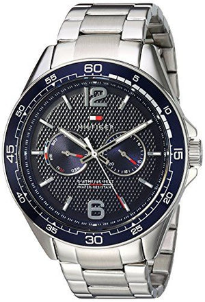 Tommy Hilfiger Erik Chronograph Blue Dial Silver Steel Strap Watch for Men - 1791366 Authentic Buy Shop Now