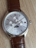 Tommy Hilfiger Oliver Quartz White Dial Brown Leather Strap Watch for Men - 1791304 Authentic Buy Shop Now
