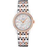 Omega De Ville Prestige Quartz Diamonds Silver Dial Two Tone Steel Strap Watch for Women - 424.25.27.60.52.001 Authentic Buy Shop Now
