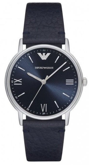 Emporio Armani Kappa Quartz Blue Dial Blue Leather Strap Watch For Women - AR11012 Authentic Buy Shop Now