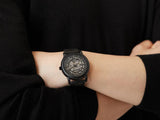 Emporio Armani Meccanico Skeleton Black Dial Black Steel Strap Watch For Men - AR60045 Authentic Buy Shop Now