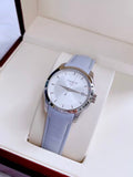 Tissot T Classic Couturier Silver Dial Light Blue Leather Strap Watch For Women - T035.210.16.031.02 Authentic Buy Shop Now