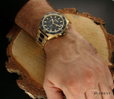 Hugo Boss Energy Chronograph Blue Dial Gold Steel Strap Watch For Men - 1513973 Authentic Buy Shop Now