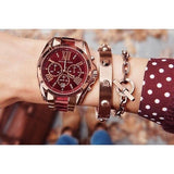 Michael Kors Bradshaw Burgundy Dial Two Tone Steel Strap Watch for Women - MK6270 Authentic Buy Shop Now
