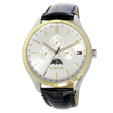 Tommy Hilfiger Oliver Analog Silver Dial Black Leather Strap Watch for Men - 1791305 Authentic Buy Shop Now