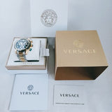 Versace V-Ray Chronograph Black Dial Two Tone Steel Strap Watch For Men - VE2I00421 Authentic Buy Shop Now