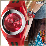 Gucci Sync XXL Quartz Red Dial Red Rubber Strap Unisex Watch - YA137103 Authentic Buy Shop Now