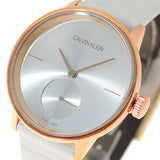Calvin Klein Accent Silver Dial White Leather Strap Watch for Women - K2Y236K6 Authentic Buy Shop Now