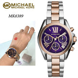 Michael Kors Bradshaw Chronograph Blue Dial Two Tone Steel Strap Watch For Women - MK6389 Authentic Buy Shop Now