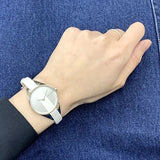 Calvin Klein Rebel White Dial White Leather Strap Watch for Women - K8P231L6 Authentic Buy Shop Now