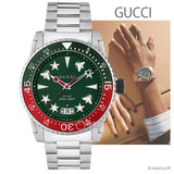 Gucci Dive Quartz Green Dial Silver Steel Strap Watch For Men - YA136222 Authentic Buy Shop Now