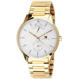 Tommy Hilfiger Hunter White Dial Gold Steel Strap Watch for Men - 1791609 Authentic Buy Shop Now