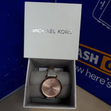 Michael Kors Jayne Three Hand Rose Gold Dial White Leather Strap Watch For Women - MK7128 Authentic Buy Shop Now