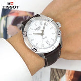 Tissot PR 100 Sport Silver Dial Brown Leather Strap Watch For Men - T101.610.16.031.00 Authentic Buy Shop Now