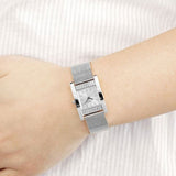 Guess Nouveau Diamonds Silver Dial Silver Mesh Bracelet Watch for Women - W0127L1 Authentic Buy Shop Now