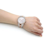 Michael Kors Ritz Chronograph Silver Dial Two Tone Steel Strap Watch For Women - MK6938 Authentic Buy Shop Now