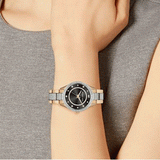 Michael Kors Lauryn Crystal Pave Black Dial Two Tone Steel Strap Watch For Women - MK4403 Authentic Buy Shop Now
