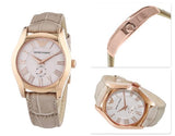 Emporio Armani Valente Analog Beige Dial Beige Leather Strap Watch For Men - AR1667 Authentic Buy Shop Now