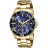 Guess Chaser Multifunction Blue Dial Gold Steel Strap Watch for Men - W0172G5 Authentic Buy Shop Now