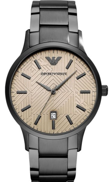 Emporio Armani Renato Quartz Grey Dial Grey Steel Strap Watch For Men - AR11120 Authentic Buy Shop Now
