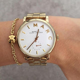 Marc Jacobs Baker White Dial Gold Steel Strap Watch for Women - MBM3243 Authentic Buy Shop Now