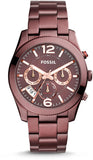 Fossil Perfect Boyfriend Multifunction Maroon Dial Maroon Steel Strap Watch for Women - ES4110 Authentic Buy Shop Now