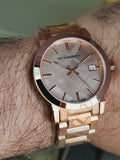 Burberry The City Diamonds Rose Gold Dial Rose Gold Steel Strap Watch for Women - BU9126 Authentic Buy Shop Now