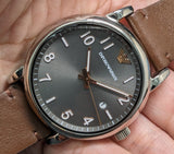 Emporio Armani Luigi Quartz Grey Dial Brown Leather Strap Watch For Men - AR11175 Authentic Buy Shop Now