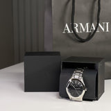 Armani Exchange Nico Analog Black Dial Silver Steel Strap Watch For Men - AX2320 Authentic Buy Shop Now