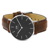 Daniel Wellington Classic St Mawes Black Dial Brown Leather Strap Watch For Men - DW00100130 Authentic Buy Shop Now