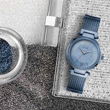 Guess Soho Diamonds Blue Dial Blue Mesh Bracelet Watch For Women - W0638L3 Authentic Buy Shop Now