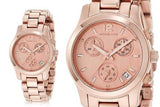 Michael Kors Runway Chronograph Rose Gold Dial Rose Gold Steel Strap Watch for Women - MK5430 Authentic Buy Shop Now