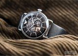 Emporio Armani Meccanico Skeleton Black Dial Black Leather Strap Watch For Men - AR60026 Authentic Buy Shop Now