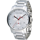 Calvin Klein City Chronograph White Dial Silver Steel Strap Watch for Men - K2G271Z6 Authentic Buy Shop Now