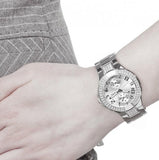 Guess Mini Prism Diamonds Silver Dial Silver Steel Strap Watch for Women - W12638L1 Authentic Buy Shop Now