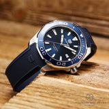 Tag Heuer Aquaracer Quartz Blue Dial Blue Rubber Strap Watch for Men - WAY101C.FT6153 Authentic Buy Shop Now