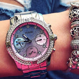 Guess Confetti Multicolored Dial Silver Steel Strap Watch For Women - W0774L1 Authentic Buy Shop Now
