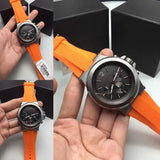 Michael Kors Dylan Chronograph Grey Dial Orange Rubber Strap Watch for Men - MK8296 Authentic Buy Shop Now
