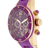 Marc Jacobs Rock Chronograph Purple Dial Purple Silicone Strap Watch for Women - MBM2576 Authentic Buy Shop Now