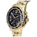 Michael Kors Everest Chronograph Black Dial Gold Steel Strap Watch For Women - MK5828 Authentic Buy Shop Now
