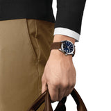 Tissot Gentlemen Powermatic 80 Silicium Blue Dial Brown Leather Strap Watch For Men - T127.407.16.041.00 Authentic Buy Shop Now
