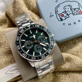 Fossil Bannon Chronograph Green Dial Silver Steel Strap Watch for Men - BQ2492 Authentic Buy Shop Now
