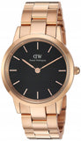 Daniel Wellington Iconic Link Black Dial Rose Gold Steel Strap Watch for Women - DW00100212 Authentic Buy Shop Now